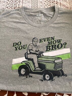 Do You Even Mow Bro? Graphic T-Shirt - Gray/Green